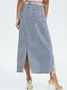 Street Blue Vintage Denim Bottom Skirt