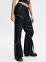 Belt Metal Detail Plain Cargo Pants