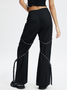 Belt Metal Detail Plain Cargo Pants