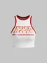 Letter Crew Neck Text Letters Tank Top
