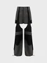 Polyester Cotton Color Block Cut Out Cargo Pants