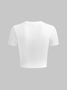 Crew Neck Text Letters Short Sleeve T-Shirt