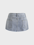 【Final Sale】Plain Short Denim Skirt