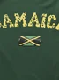 Jamaica Color Block Crew Neck Text Letters Short Sleeve T-shirt