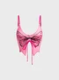 Drawstring Butterfly Bikini Set