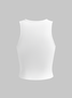 Cyanotype Hand Print Crew Neck Tank Top