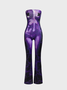 Strapless Body Print Sleeveless Jumpsuit