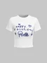 Crew Neck Painting Short Sleeve T-Shirt