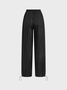 Cut Out Zipper Plain Straight Pants