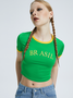 Brasil Color Block Tight T-Shirt