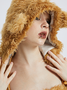 【Final Sale】Lion Cos Furry Hoodie Plain Sleeveless Bodysuit