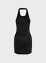 Crew Neck Cross Sleeveless Short Dress