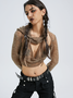 Crew Neck Tight Plain Street Knit Top