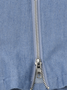 Denim Zipper Plain Short Skirt