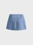 【Final Sale】Denim Zipper Plain Short Skirt