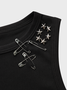 Metal Details Plain Tank Top