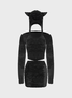 3 Pcs Hooded Plain Tube Top & Bolero & Short Skirt Matching Set