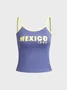 Mexico Text Letters Cami Top