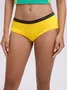 Y2K Yellow Color Block Sports Underwear Shorts