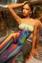 Edgy Multicolor Body print Tube Jumpsuit