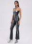 Punk Silver Body print Jumpsuit