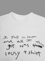 Crew Neck Text Letters Short Sleeve T-shirt