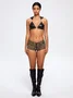 PU Metal Backless Hooded Plain Cami Top