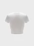 Y2K White Body Print Crew Neck Top T-Shirt