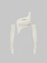 Y2K Off White Asymmetrical Design Arm Sleeves Cyberpunk Top Women Top