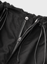 Street Black Cargo Drawstring Bottom Pants
