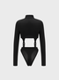 【Final Sale】Street Black Buckle Bodysuit