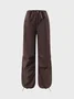 Street Black Cargo Drawstring Bottom Pants