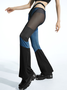 Edgy Blue Cut Out Mesh Patchwork Cyberpunk Bottom Pants