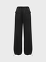 Street Black Cargo Drawstring Bottom Pants