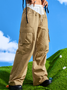 Street Khaki Patchwork Cyberpunk Bottom Pants
