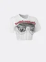 Street Black Lace-Up Design Mesh Graphic Top T-Shirt