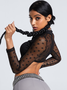 Y2K Black Mesh Star Top T-Shirt