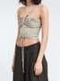 Y2K Apricot Lace-Up Design Cut Out Top Tank Top & Cami