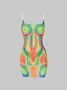 【Final Sale】Edgy Multicolor Thermal body print Dress Mini Dress