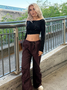 Street Black Cargo Drawstring Bottom Pants
