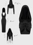 Punk Black Tie Up Cut Out Hoodie Top Women Top