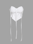 Y2k White Drawstring Double layer Top Women Top