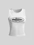 Street White Basic Single Top Tank Top & Cami