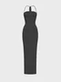 Y2k Orange Backless Dress Midi Dress