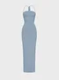 Y2k Orange Backless Dress Midi Dress