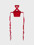 Y2k Red Ruffles 3D rose Top Women Top
