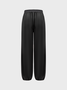 Street Black Color block Bottom Pants