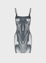 Edgy Multicolor Thermal body print Dress Mini Dress