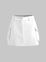 【Final Sale】Cargo Pockets Plain Short Skirt