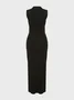 Crew Neck Human Body Sleeveless Maxi Dress
